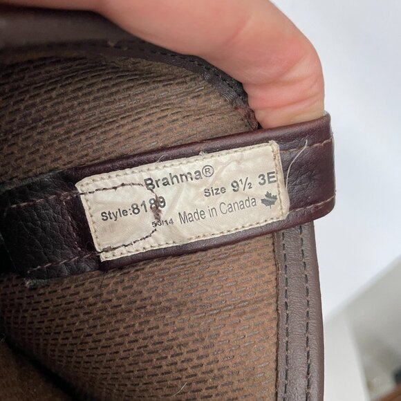 Brown Leather Combat Boots with Slip-On Design - Picture 8 of 11